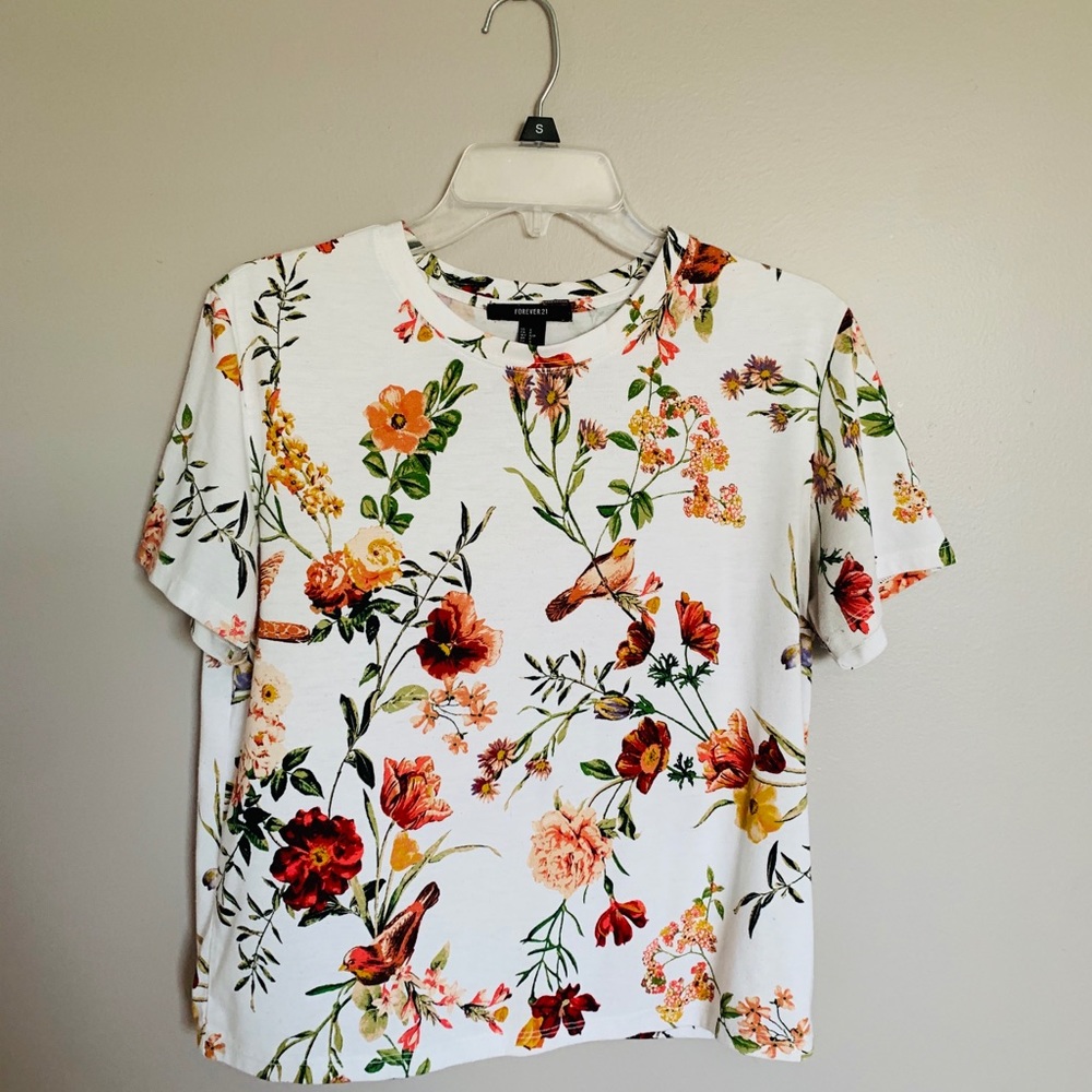 Floral Cropped T shirt